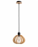 Lampa wisząca 1xE27 NICOLETA NATURAL AND BLACK 821
