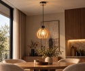 Lampa wisząca 1xE27 NICOLETA NATURAL AND BLACK 821