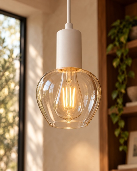 Lampa wisząca 1xE27 VERRE WHITE