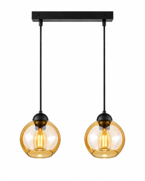 Lampa wisząca 2xE27 AMBRE BLACK
