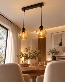 Lampa wisząca 2xE27 AMBRE BLACK