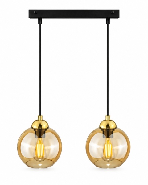 Lampa wisząca 2xE27 AMBRE GOLD