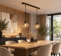 Lampa wisząca 2xE27 AMBRE WOOD