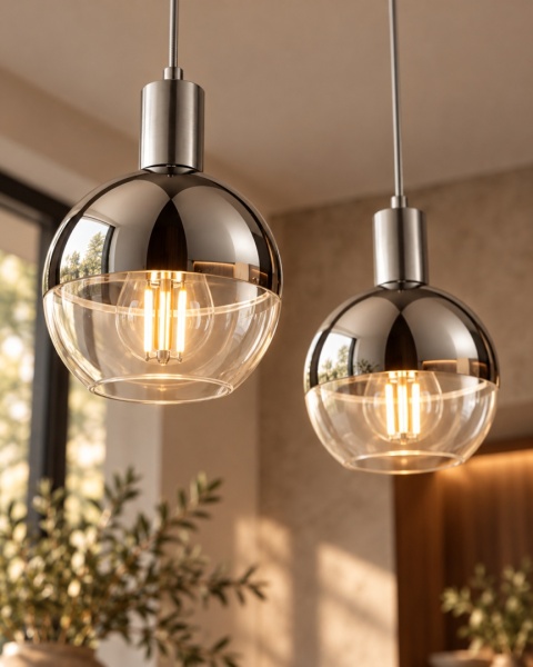 Lampa wisząca 2xE27 ICE SILVER