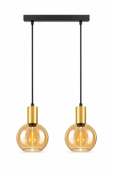 Lampa wisząca 2xE27 JANTAR GOLD