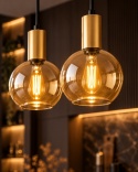Lampa wisząca 2xE27 JANTAR GOLD