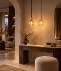 Lampa wisząca 2xE27 JANTAR GOLD