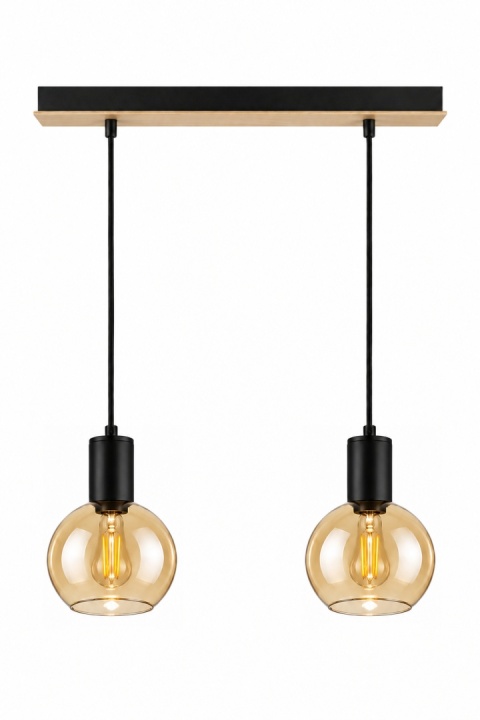 Lampa wisząca 2xE27 JANTAR WOOD