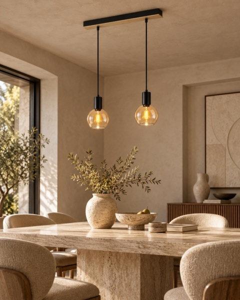 Lampa wisząca 2xE27 JANTAR WOOD