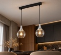 Lampa wisząca 2xE27 LACRIMA CLEAR BLACK/SILVER