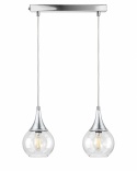 Lampa wisząca 2xE27 LACRIMA CLEAR SILVER
