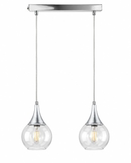 Lampa wisząca 2xE27 LACRIMA CLEAR SILVER