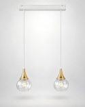Lampa wisząca 2xE27 LACRIMA CLEAR WHITE/GOLD