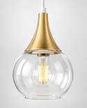 Lampa wisząca 2xE27 LACRIMA CLEAR WHITE/GOLD
