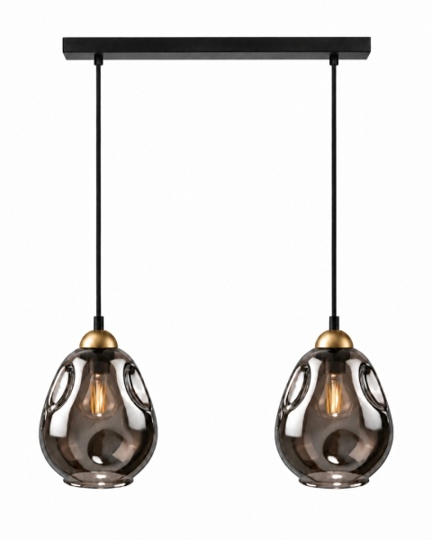 Lampa wisząca 2xE27 LOKI BLACK/GOLD