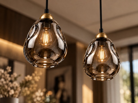 Lampa wisząca 2xE27 LOKI BLACK/GOLD