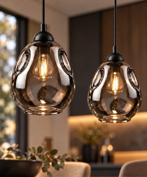 Lampa wisząca 2xE27 LOKI BLACK