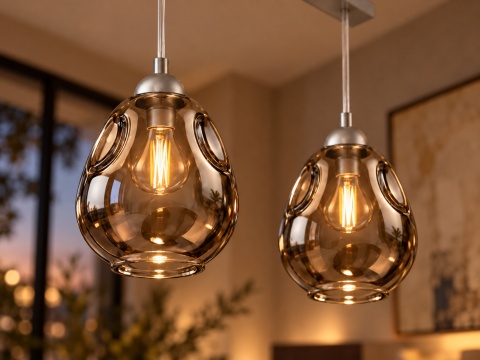Lampa wisząca 2xE27 LOKI SILVER