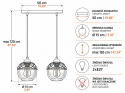 Lampa wisząca 2xE27 MERA BLACK