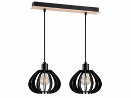 Lampa wisząca 2xE27 NICOLETA BLACK AND NATURAL 814
