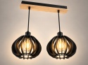 Lampa wisząca 2xE27 NICOLETA BLACK AND NATURAL 814