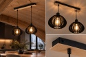 Lampa wisząca 2xE27 NICOLETA BLACK AND NATURAL 814