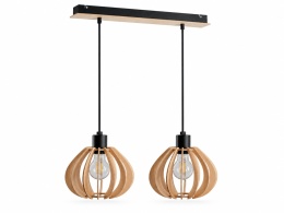Lampa wisząca 2xE27 NICOLETA NATURAL AND BLACK 824