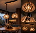 Lampa wisząca 2xE27 NICOLETA NATURAL AND BLACK 824