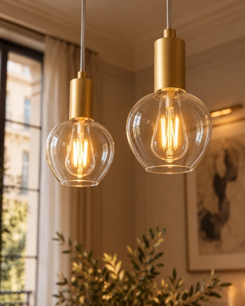 Lampa wisząca 2xE27 VERRE GOLD