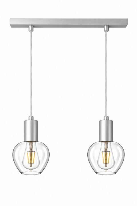 Lampa wisząca 2xE27 VERRE SILVER