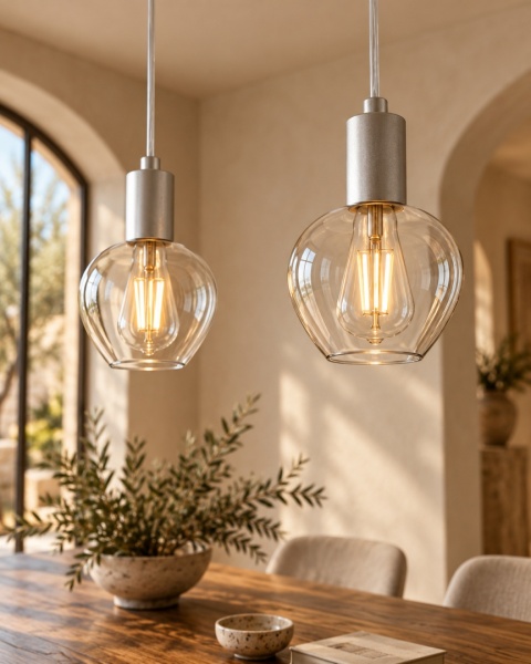 Lampa wisząca 2xE27 VERRE SILVER