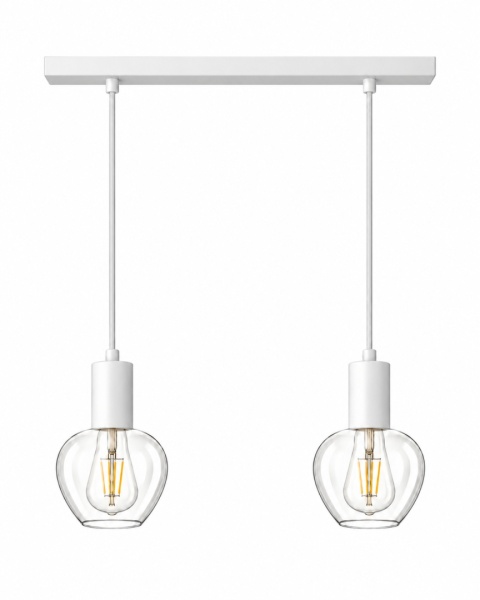 Lampa wisząca 2xE27 VERRE WHITE