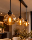 Lampa wisząca 3xE27 AMBRE BLACK