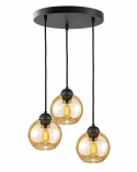 Lampa wisząca 3xE27 AMBRE BLACK