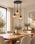 Lampa wisząca 3xE27 AMBRE BLACK