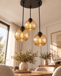 Lampa wisząca 3xE27 AMBRE BLACK