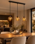 Lampa wisząca 3xE27 AMBRE BLACK