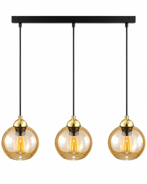 Lampa wisząca 3xE27 AMBRE GOLD