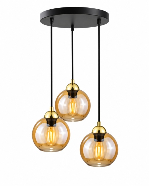 Lampa wisząca 3xE27 AMBRE GOLD