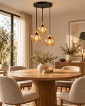 Lampa wisząca 3xE27 AMBRE GOLD