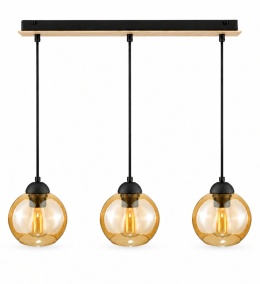 Lampa wisząca 3xE27 AMBRE WOOD