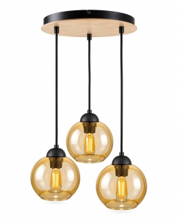 Lampa wisząca 3xE27 AMBRE WOOD