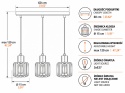 Lampa wisząca 3xE27 DECO