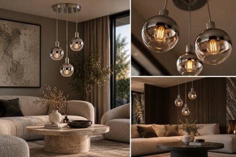 Lampa wisząca 3xE27 ICE SILVER