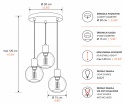 Lampa wisząca 3xE27 ICE