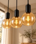 Lampa wisząca 3xE27 JANTAR BLACK