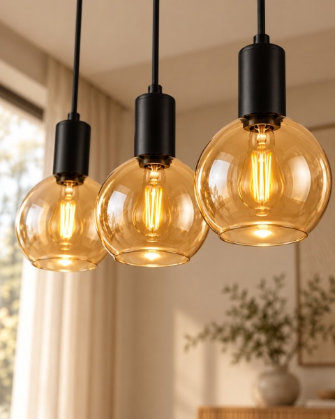 Lampa wisząca 3xE27 JANTAR BLACK
