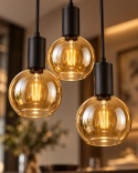 Lampa wisząca 3xE27 JANTAR BLACK