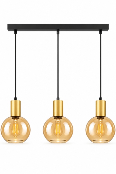 Lampa wisząca 3xE27 JANTAR GOLD
