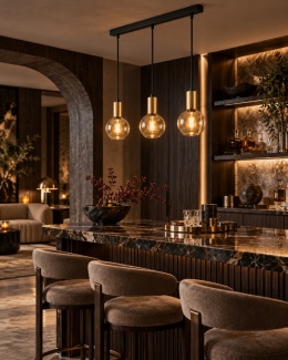 Lampa wisząca 3xE27 JANTAR GOLD